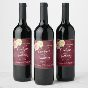 Rótulo De Garrafa De Cerveja O romance na coleção do casamento da flor