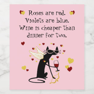 Rótulo De Garrafa De Cerveja O vinho é mais barato que o Jantado para dois Namo