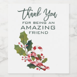 Rótulo De Garrafa De Cerveja Obrigado Amigo Incrível Pelo Natal