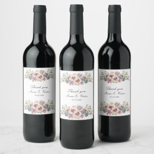 Rótulo De Garrafa De Cerveja obrigado de casamento da Anemone Dusty Palette