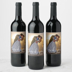 Rótulo De Garrafa De Cerveja obrigado, fotografia de casamento da caligrafia