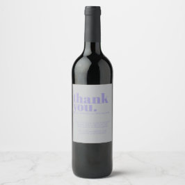 Rótulo De Garrafa De Cerveja Obrigado Minimalista simples elegante Lavanda Prat