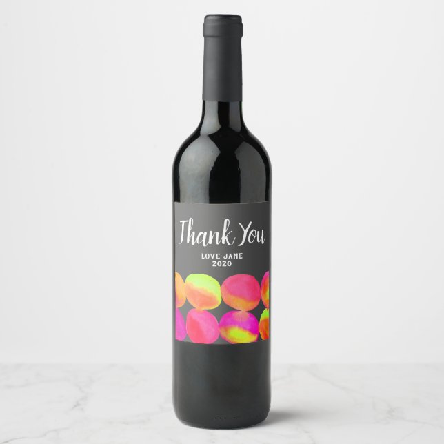 Rótulo De Garrafa De Cerveja Obrigado moderno de arte aquática bonita você pres (Frente)