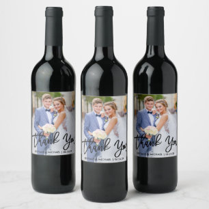 Rótulo De Garrafa De Cerveja Obrigado moderno do casamento do roteiro da escova