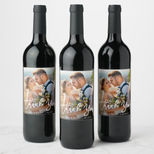 Rótulo De Garrafa De Cerveja Obrigado moderno do casamento do roteiro da escova