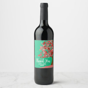 Rótulo De Garrafa De Cerveja Obrigado moderno do eco elegante das folhas você