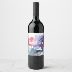 Rótulo De Garrafa De Cerveja Obrigado moderno floral da aguarela você presente