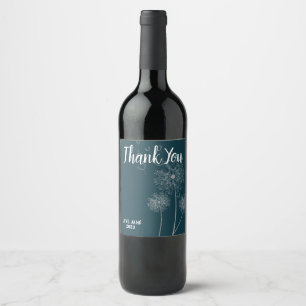 Rótulo De Garrafa De Cerveja Obrigado moderno floral do dente-de-leão você
