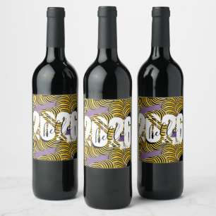 Rótulo De Garrafa De Cerveja Olá Fonte Negrito Trippy Ano Novo 2026
