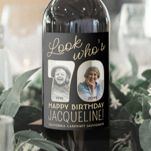 Rótulo De Garrafa De Cerveja Olhe Quem Faz 70 Anos Preto e Dourado 2 Fotos Aniv