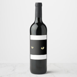 Rótulo De Garrafa De Cerveja Olhos de Gato Negro
