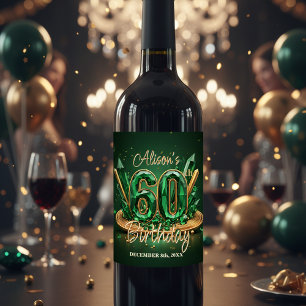 Rótulo De Garrafa De Cerveja Opulento Chic Esmeralda Verde e Dourado Aniversári