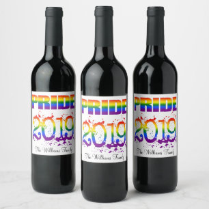 Rótulo De Garrafa De Cerveja Orgulho gay 2019 Tipografia do Sinalizador Arco-Ír