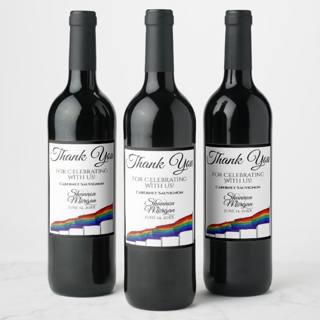 Rótulo De Garrafa De Cerveja Orgulho gay Arco-Íris Bandeira Vinho de Casamento  (Garrafas)