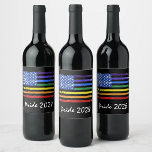 Rótulo De Garrafa De Cerveja Orgulho gay preto arco-íris