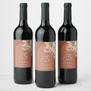 Rótulo De Garrafa De Cerveja Os pampas do terracotta boêmico moderno salvam a 