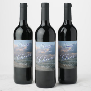 Rótulo De Garrafa De Cerveja Ouça O Casamento De Ondas