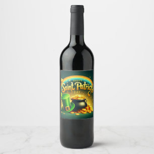 Rótulo De Garrafa De Cerveja Ouro cotovelo colorido Dia de São Patrício