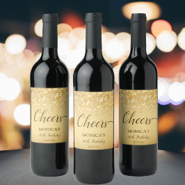 Rótulo De Garrafa De Cerveja ouro Dourado brilha festa de aniversário personali