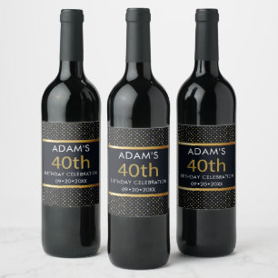 Rótulo De Garrafa De Cerveja Ouro personalizado elegante do aniversário de 40