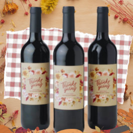 Rótulo De Garrafa De Cerveja Outono do Dia de Ação de Graças Personalizado