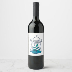 Rótulo De Garrafa De Cerveja OVNI de aliens