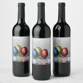 Rótulo De Garrafa De Cerveja Ovos de Páscoa Coloridos Glamor