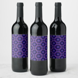 Rótulo De Garrafa De Cerveja Padrão Abstrato Floral Moderno Boho Elegante #505