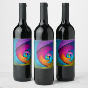 Rótulo De Garrafa De Cerveja Padrão Azul Cor-de-rosa Abstrato Floral Moderno #1