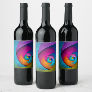 Rótulo De Garrafa De Cerveja Padrão Azul Cor-de-rosa Abstrato Floral Moderno #1