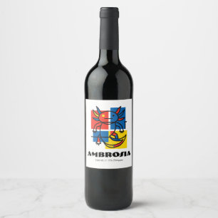Rótulo De Garrafa De Cerveja Padrão de Arte Abstrata Divertido de Axolote Piet