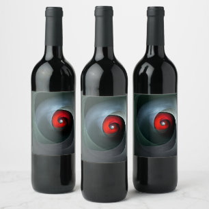 Rótulo De Garrafa De Cerveja Padrão de Arte Moderna Abstrato de Roteiro Vermelh