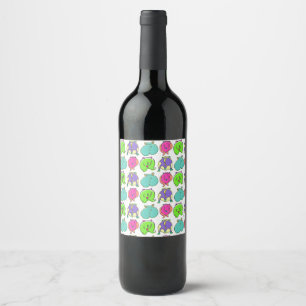 Rótulo De Garrafa De Cerveja Padrão de Bumbuns de Hamster Coloridos
