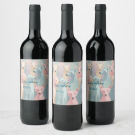 Rótulo De Garrafa De Cerveja Padrão de Cachorro Pastel Cores Ilustração Minimal