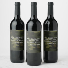 Rótulo De Garrafa De Cerveja Padrão de Camuflagem Ousado Entusiastas da Caça