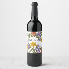 Rótulo De Garrafa De Cerveja padrão de flores