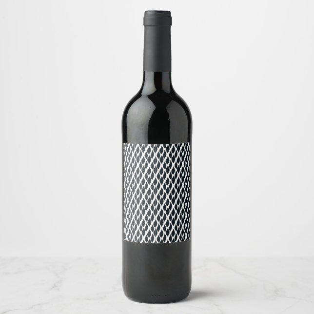 Rótulo De Garrafa De Cerveja Padrão de Grade Negra (Frente)
