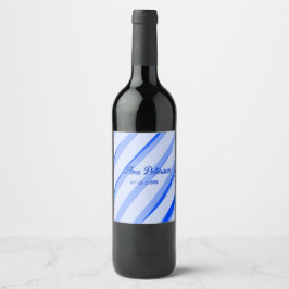 Rótulo De Garrafa De Cerveja Padrão de linhas boho retrô pastel azul adicionar 