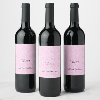 Rótulo De Garrafa De Cerveja Padrão de Racket tênis Personalizado Pink Pink