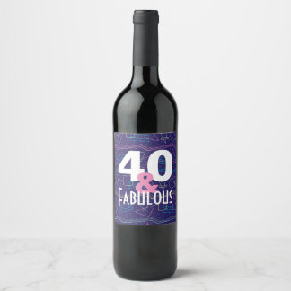 Rótulo De Garrafa De Cerveja Padrão Geométrico Azul 80s 40 e Fabuloso