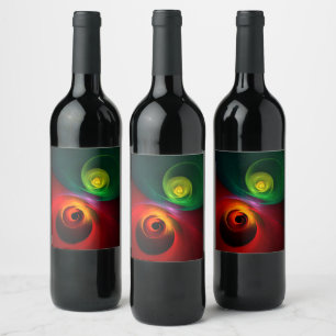 Rótulo De Garrafa De Cerveja Padrão Moderno de Abstrato de Arte Yin Yang Verde 