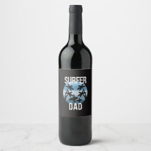 Rótulo De Garrafa De Cerveja Pai de Surfer