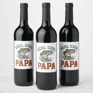 Rótulo De Garrafa De Cerveja Pai Legal Reel Pescaria Dia dos Pais