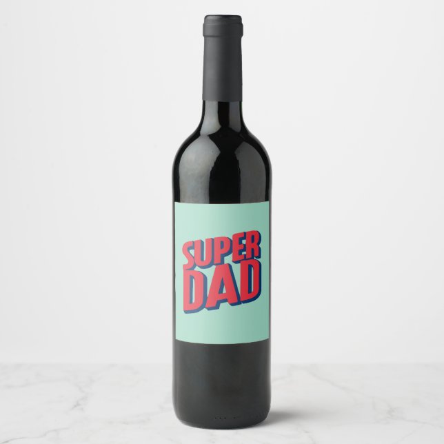Rótulo De Garrafa De Cerveja Pai Super-Herói (Frente)