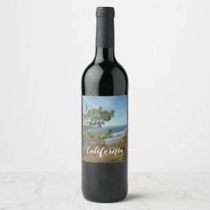Rótulo De Garrafa De Cerveja Paisagem de Torrey Pine e Costa da Califórnia