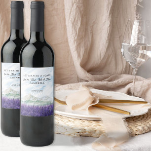 Rótulo De Garrafa De Cerveja Paisagem Lavanda Montanhosa Novos Sr e Sra
