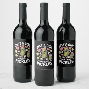 Rótulo De Garrafa De Cerveja Paixão por Picles Apenas Uma Garota Que Ama Picles