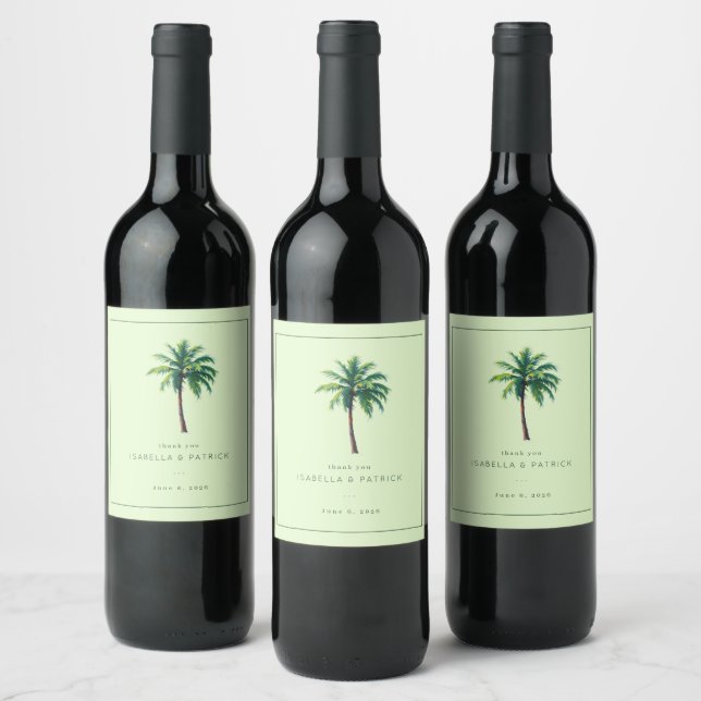 Rótulo De Garrafa De Cerveja Palmeira Menta Tranquila (Garrafas)