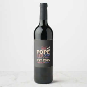 Rótulo De Garrafa De Cerveja Papa Leão XIV. 2025 4th of Julian USA Flag