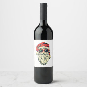 Rótulo De Garrafa De Cerveja papai noel de óculos